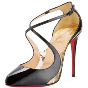 Pre loved, only worn once, Christian Louboutin Crossettinetta 100 🖤